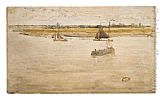 James Abbott Mcneill Whistler Famous Paintings - Gold and Brown Dordrecht
